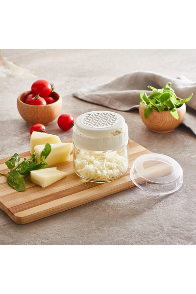 YAZICI Mini Grater with Container – Cheddar Cheese Grater with Glass Storage ...