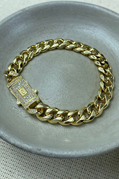 Brethils Monaco Chain Bracelet with Zircon Stone, Gourmet 18 cm