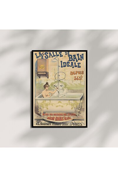 Kracket Banyo Sanatsal Küvet Tuvalet Çerçeveli Tablo Dekorasyon Poster Hediyelik