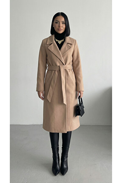 ALFUDO Moda Collection Women's Belted Long Kachet Coat