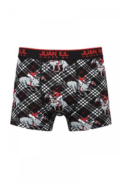 DeepSEA Black Stretch Fabric Cotton Patterned Men's Boxer - Slim Fit Comforta...