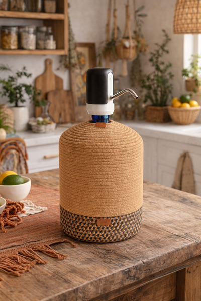 Mastella Jüt Halat Damacana Kılıfı | Doğal Jüt Görünümlü Modern Dekoratif