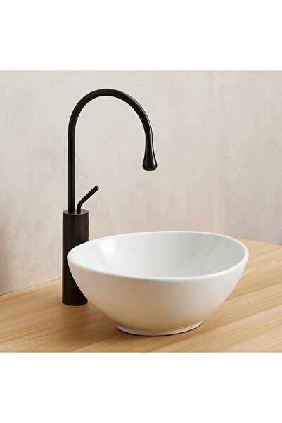 banyosepeti صنبور حوض أوبيرا ماتي بلاك - بتصميم أسطواني حديث مع أنبوب عالي، ت...