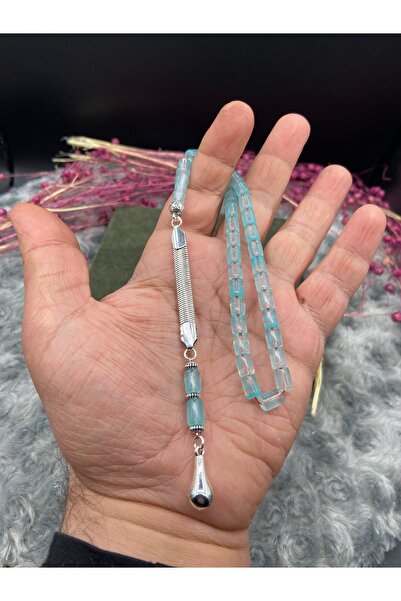 Kttesbihaksesuar 5x8 mm UÇAK CAMI TESBİH MİKRO GÜMÜŞ KAPLAMA PÜSKÜLLÜ