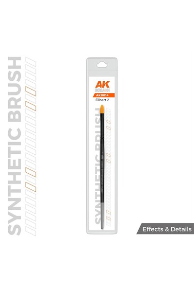 Ak İnteractive فرشاة طلاء بيضاوية الشكل رقم 2 من AK AKB014، ذات شعيرات صناعية