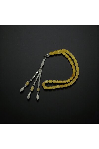 EnazStore 925 Ayar Gümüş Püsküllü 4 Parmak Mini Boy Has Kaya Damla Kehribarı ...