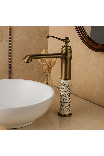 banyosepeti Saray Antique Vintage Bowl Sink Faucet – Ceramic Body, Classic Model