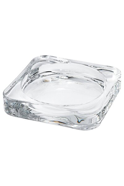 IKEA GLASIG Candle Plate, Transparent Glass, 10 x 10 cm