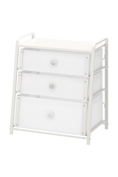 IKEA Comodă LOTE cu 3 sertare, albă, 55 x 62 cm