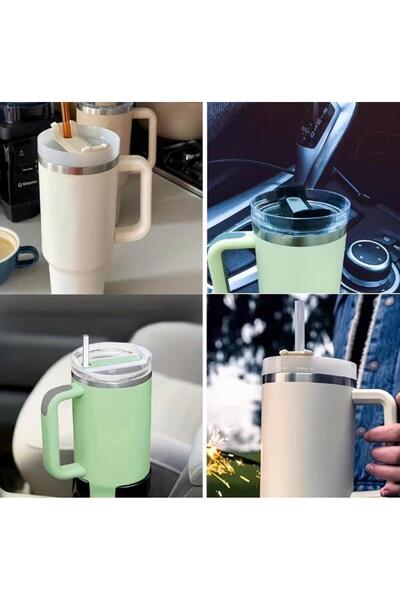 Mavipalandöken كوب ترمس كينشر 1.18 لتر مع شفاطة بنكهة الكيوي والتانتيتوني