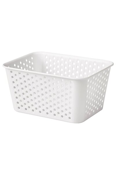 IKEA Coș de depozitare PLOGSVÄNG, alb, 15 x 20 x 10 cm