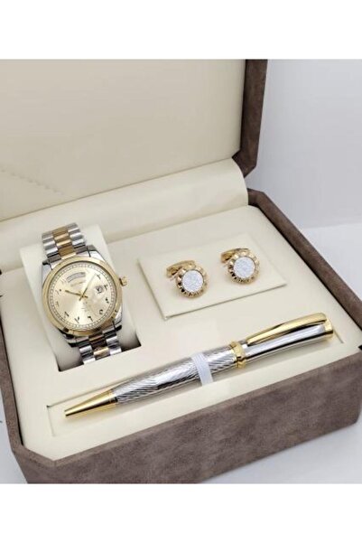 Brosha Men's Set Watch, Pen, and Cufflinks