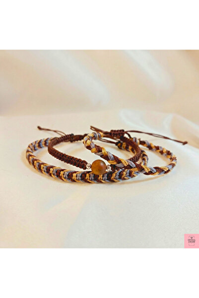 Crystal Atelier Certified Natural Agate Stone Macrame Bracelet Set – Handmade...