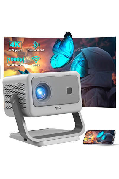Aoc 1080P Portable Projector 12000 Lumens 5G WIFI6 300-Inch 4K Display Easy I...