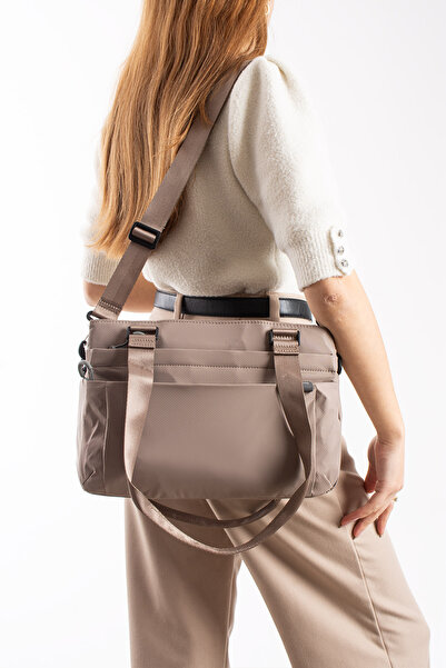 Sanmorris Kadın 6 Bölmeli Su Dayanıklı Paraşüt Kumaş Çapraz ve Omuz Çantası 6028