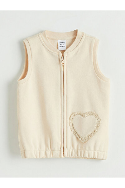LC Waikiki Beige Standard Fit Heart Detailed Girls' Vest
