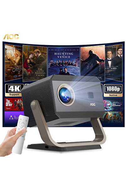 Aoc Portable Projector Full HD 4K/1080P 15000 Lumen Compatible with IOS/Andro...