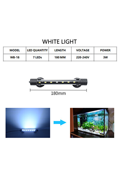 Choice9 مصباح حوض السمك T4-18 أبيض LED مقاوم للماء، مصباح حوض سمك، مصباح تحت ...