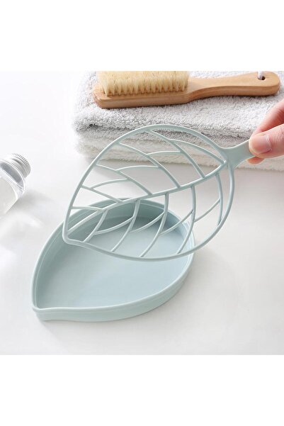 Choice Blue Leaf-Shaped Soap Dish 2 Layers Drain Soap Box Bathroom Dish Plate...