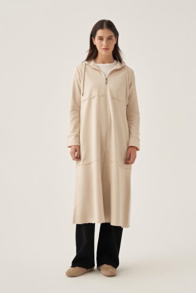 ALLDAY Cardigan cu material elastic fermoare și cusături Stone-Pis