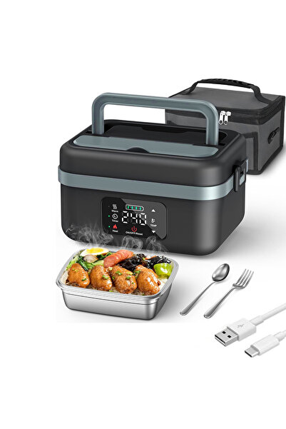 TaqwaMart Rechargeable self-heating lunch box, 1-liter portable food heater w...