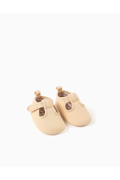 Ziddy Comfortable shoes, in twill, for newborns, beige
