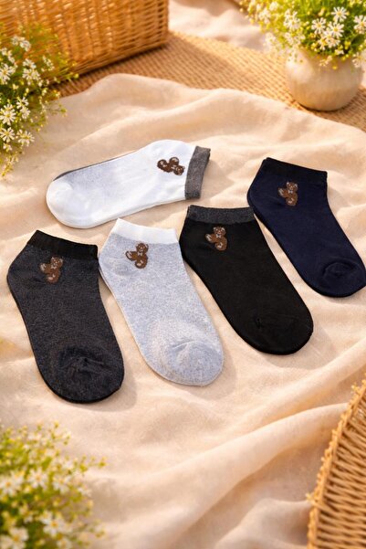 SOCKSHION Women's Teddy Bear Figured Cotton Booties Socks