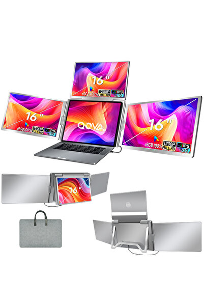 Qova Monitor de laptop triplu extensibil și portabil, QOVA®, ecran cvadruplu ...