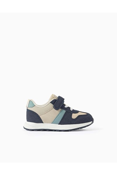 Ziddy Combined trainers with touch-fastening strap for baby boys, beige/blue