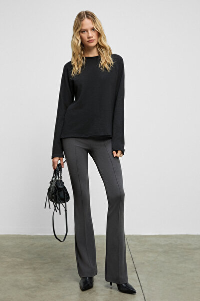 GRIMELANGE Kissora Women's Organic Cotton Round Neck Raglan Sleeve Long Sleev...