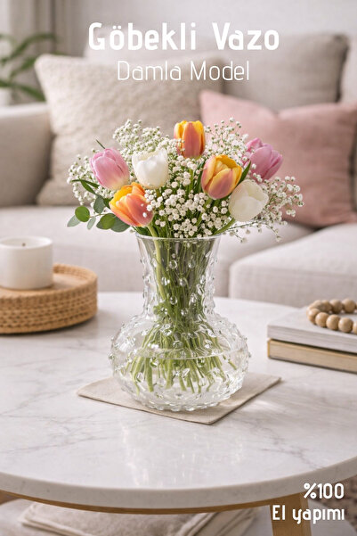 Nandy Home Χειροποίητο Γυάλινο Βάζο, Μοντέλο Drop - Γυάλινο Βάζο