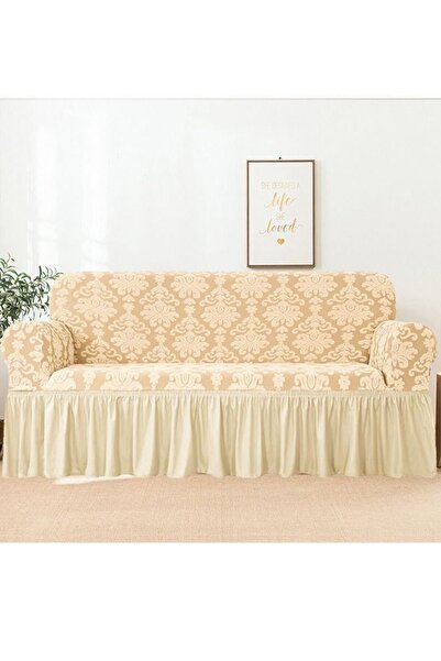 Arabest Two Seater Stretchable Sofa Cover Beige 145-178cm