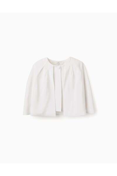 Ziddy عباءة من الساتان مع صدرية داخلية للبنات، بيضاء