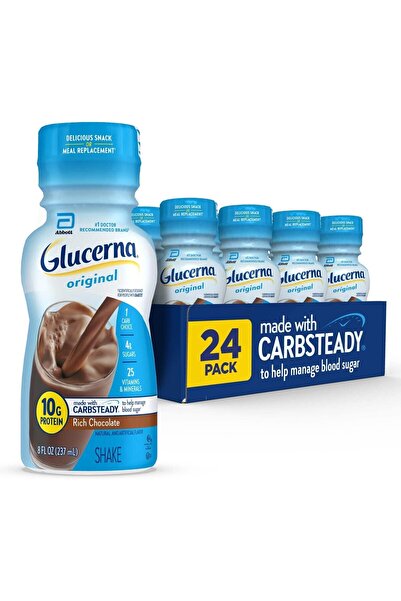 Glucerna مشروب العناية الأصلي لمرضى السكري، بنكهة الشوكولاتة الغنية، بديل وجب...