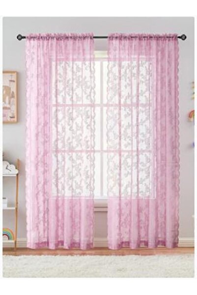 Arabest 2-Piece Rod Pocket Florals Lace Sheer Window Curtains for Bedroom,Liv...