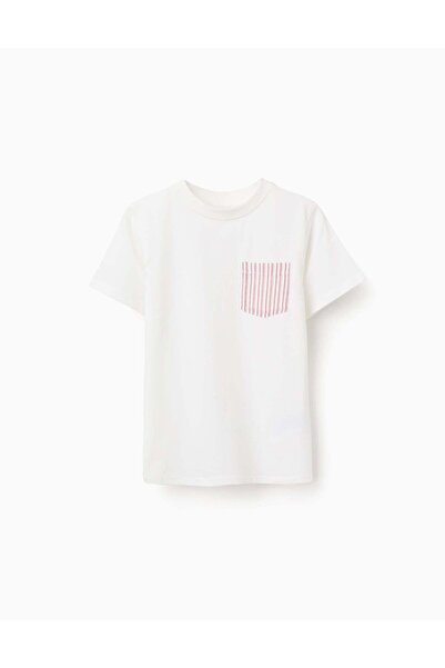 Ziddy تيشيرت أبيض بأكمام قصيرة، مقاس 7/8