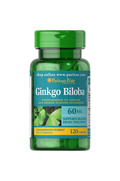 Puritans Pride Ginkgo Biloba Standardized Extract 60 mg 120 Tablet