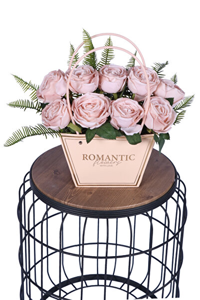 Yapay Çiçek Sitesi Yapay Çiçekli Romantic Çantalı Aranjman Model 3