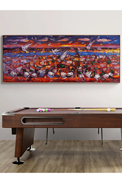 Simurg Sanatevi Kızıl Saatte İstanbul Yağlı Boya Tablosu
