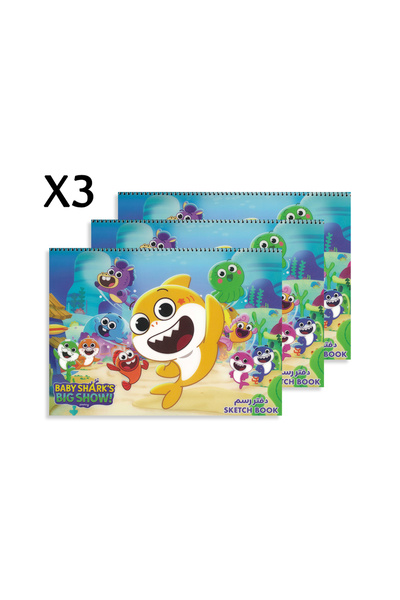 Rainbow Max Baby Sharks Graphic Notebook Set – 3 Notebooks