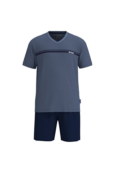 Tom Tailor Herren Schlafanzug, kurz - Shorty, Pyjama, Baumwolle, V-Ausschnitt...