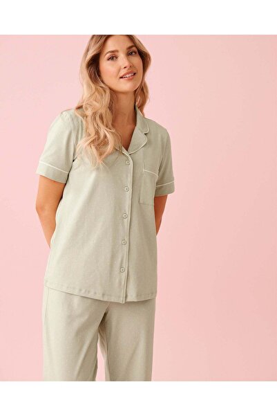 La Vie en Rose Cotton Short Sleeve Button-down Shirt