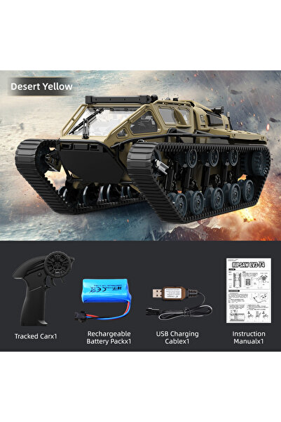 Choice Yellow JJRC C8812 LED Light Full Scale Tracked Tank Simulation Model T...