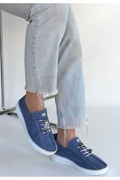 FRESCO SCARFS Warte Blue Suede Lace-Up Sneakers