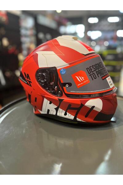 MT KASK TARGO PRO BİGER C5 MATT PERL RED ŞEFFAF VİZÖRLÜ