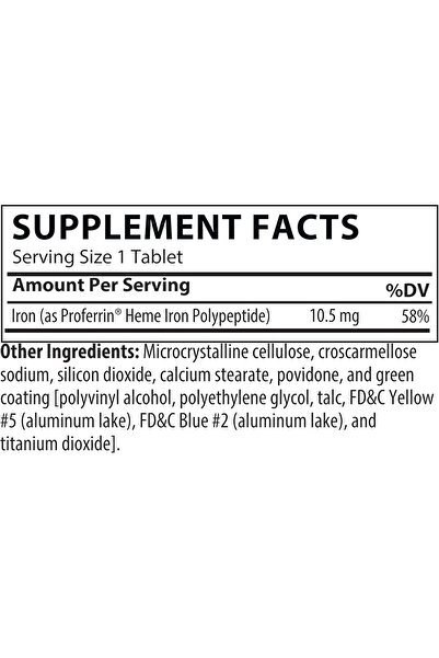Proferrin ES - 10.5mg of High Absorbing Heme Iron Polypeptide