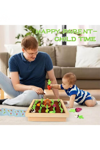 Hibobi Premium Montessori Wooden Carrot Harvest Memory & Matching Game – Inte...