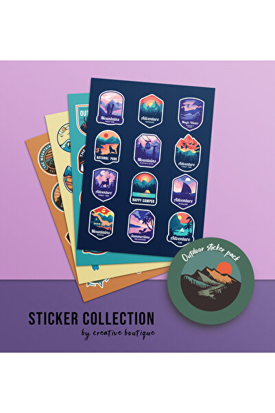 CREATIVE BOUTIQUE stickers MOUNTAIN pack - collection of 24 MOUNTAIN themed s...