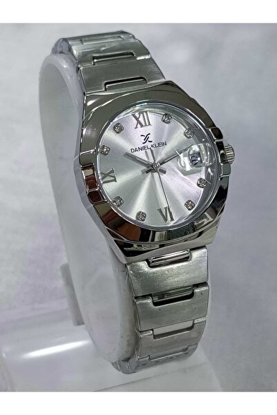 Daniel Klein çelik kordonlu, metalik, takvimli, su geçrmez kadın kol saati