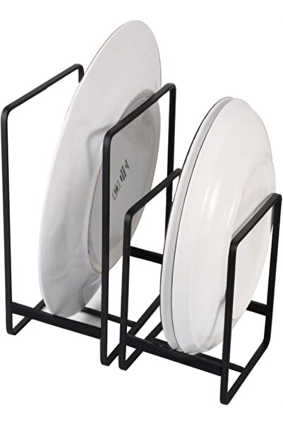 Arabest 2PCS Plate Holders Organizer,Metal Dish Storage Display Rack for Cabi...